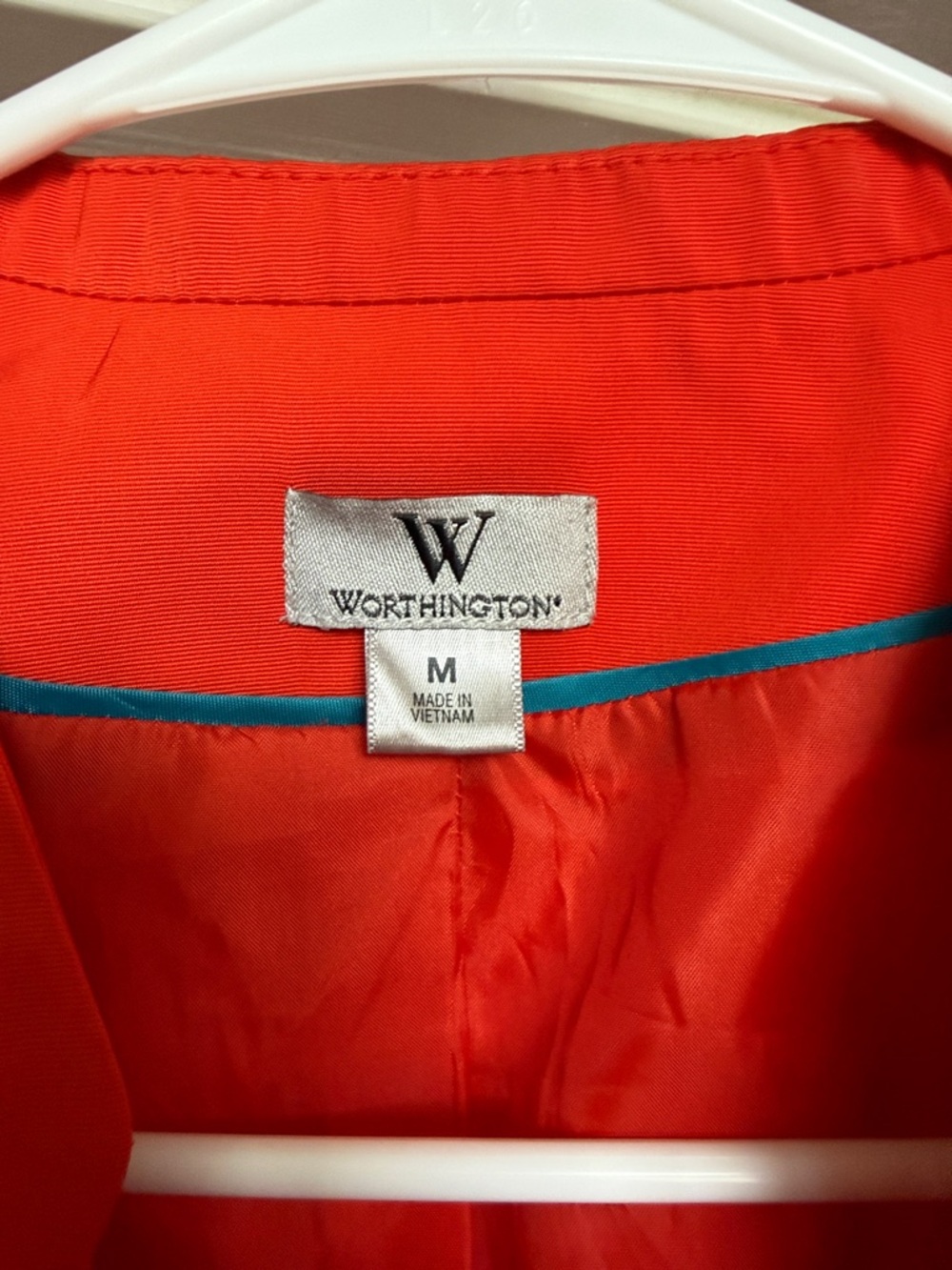 Worthington Orange/Red Open-Front Womens Blazer - Picture 2 of 5